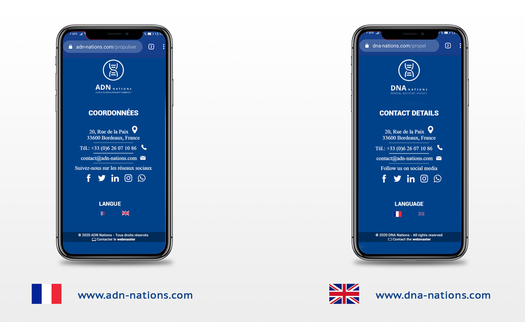 version multilingue du site Web de ADN Nations